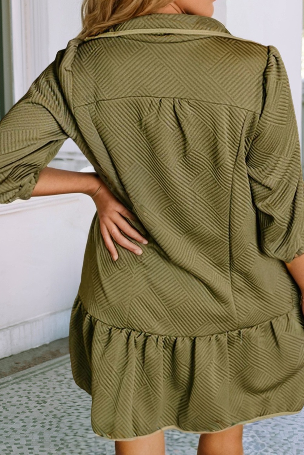 Solid Shift Fall Mixer Mini Dress : Desert Gold