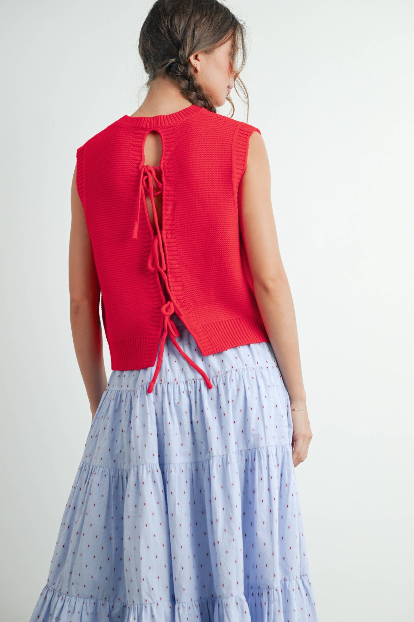 Plain Knitted Top - Navy