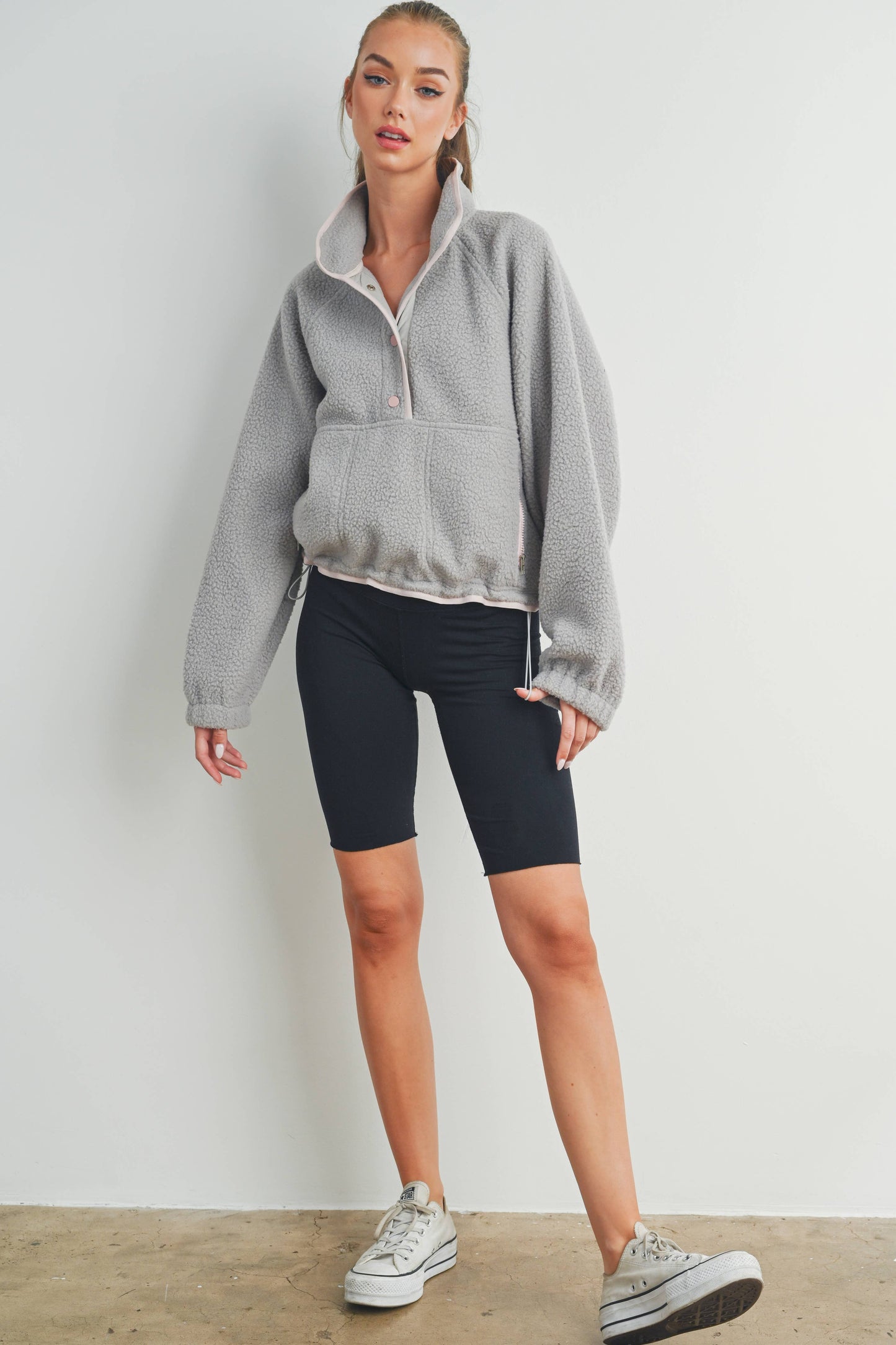 Fleece Button Up- Ivory