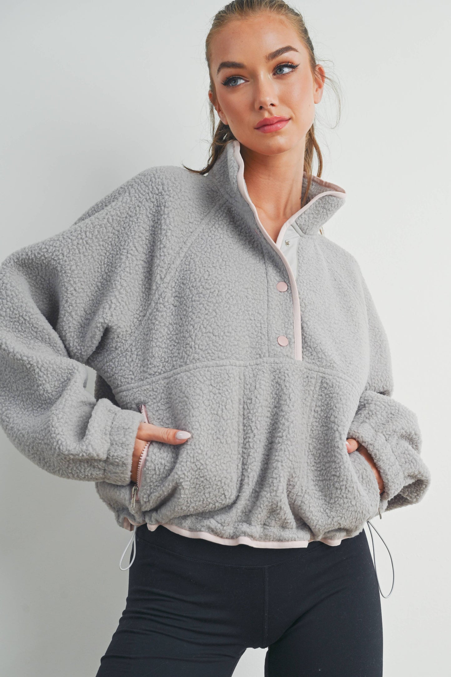 Fleece Button Up- Ivory