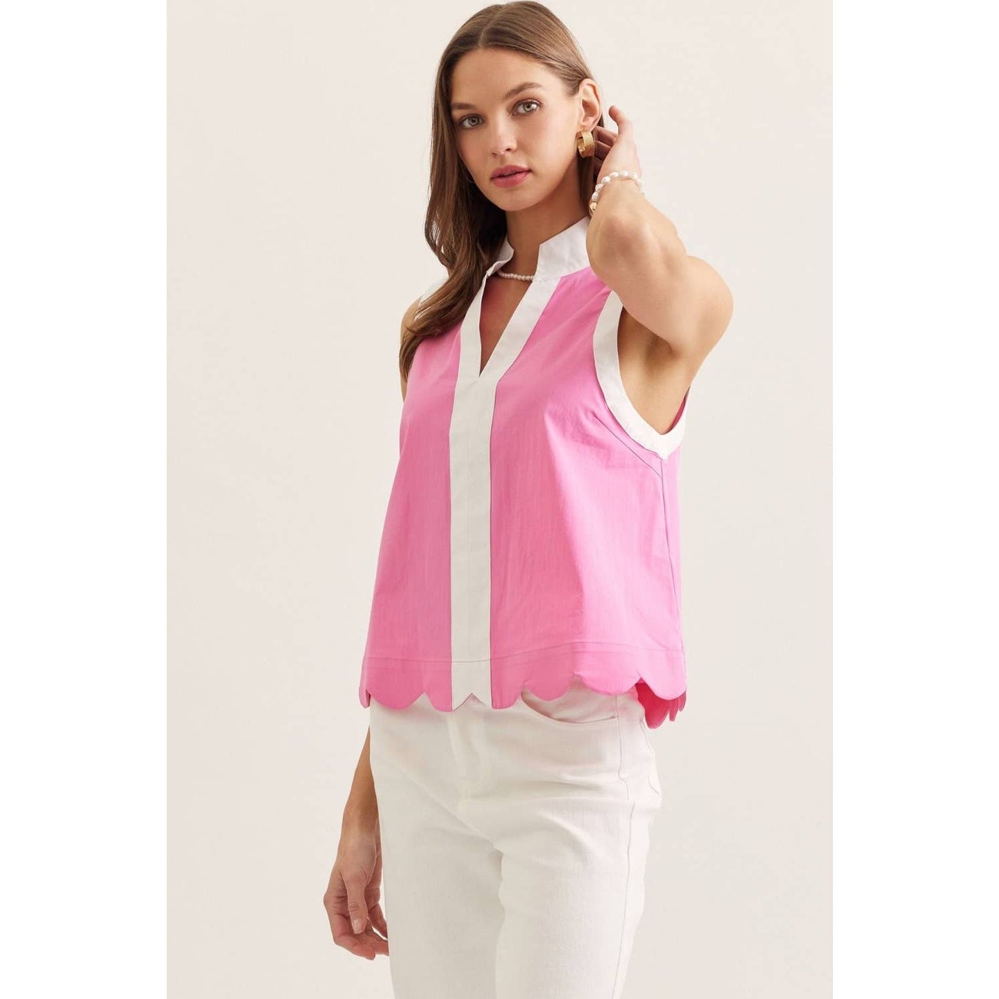 Solid sleeveless top: BLACK