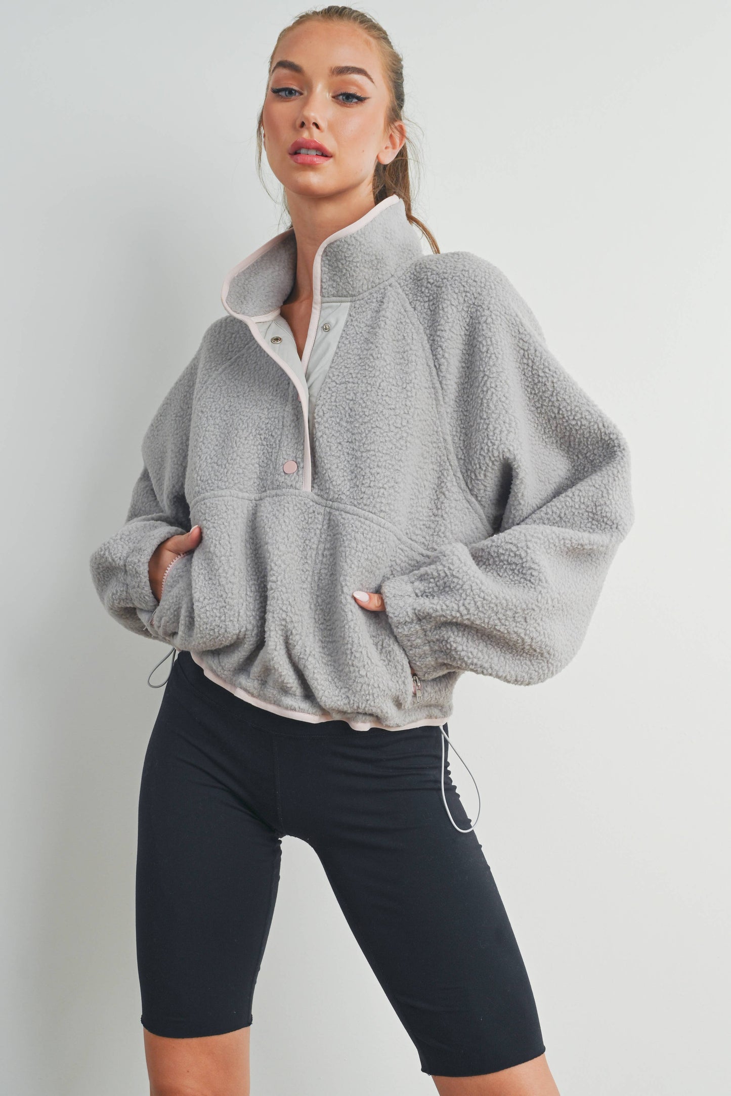 Fleece Button Up- Ivory