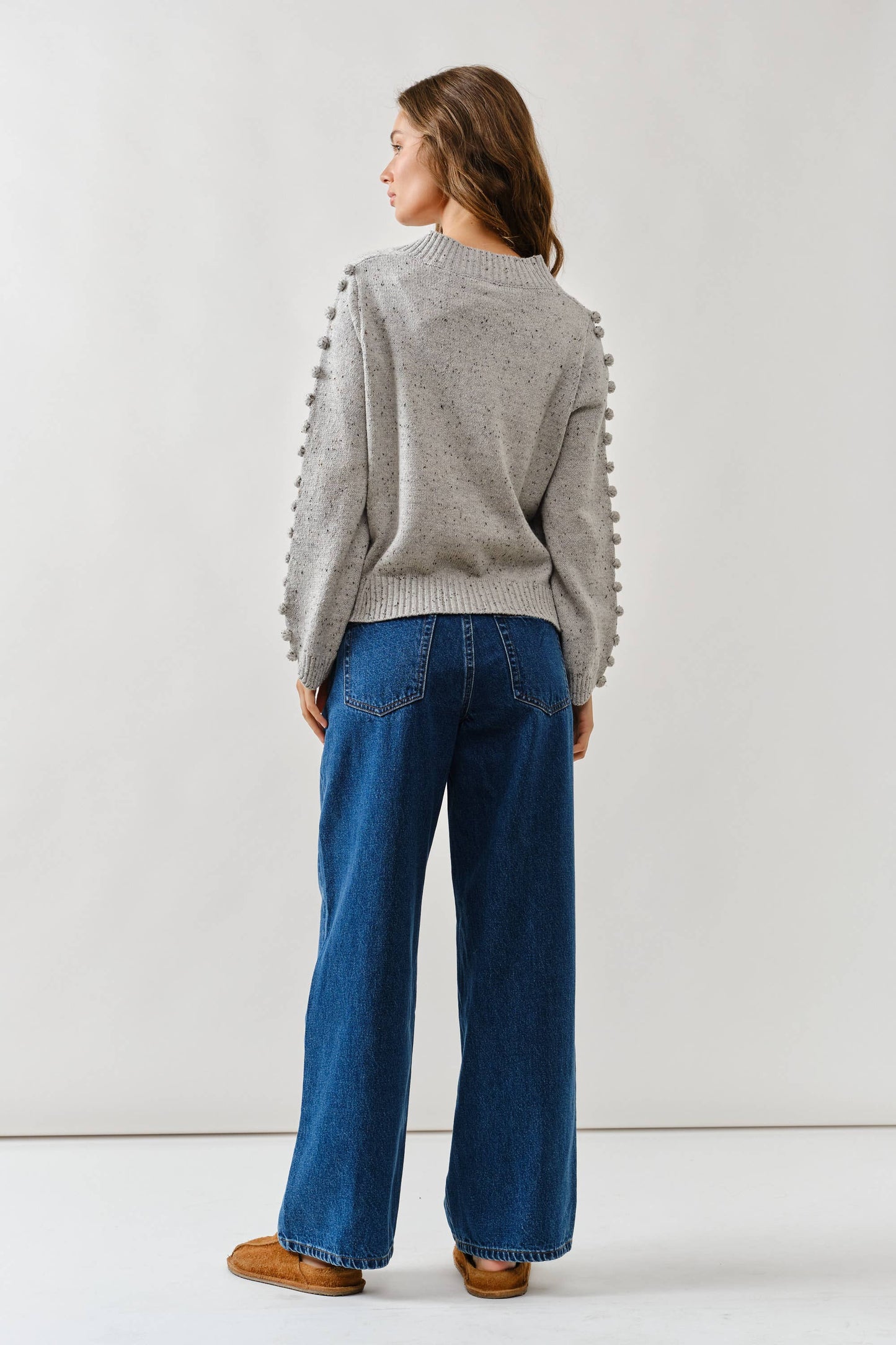 DRAWSTRING WAIST BOTTOM FLY STRAIGHT JEANS: INDIGO DENIM