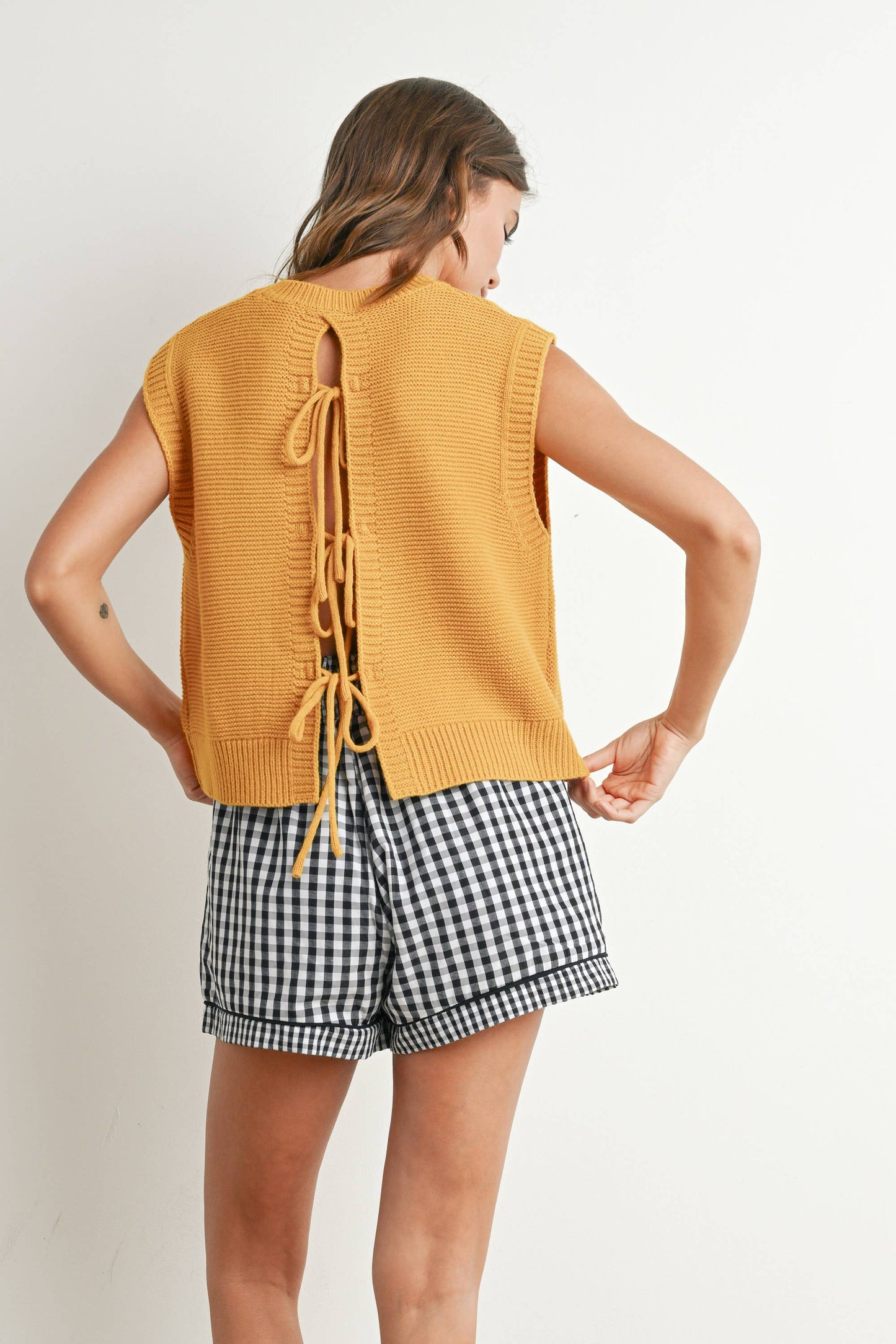Plain Knitted Top - Navy
