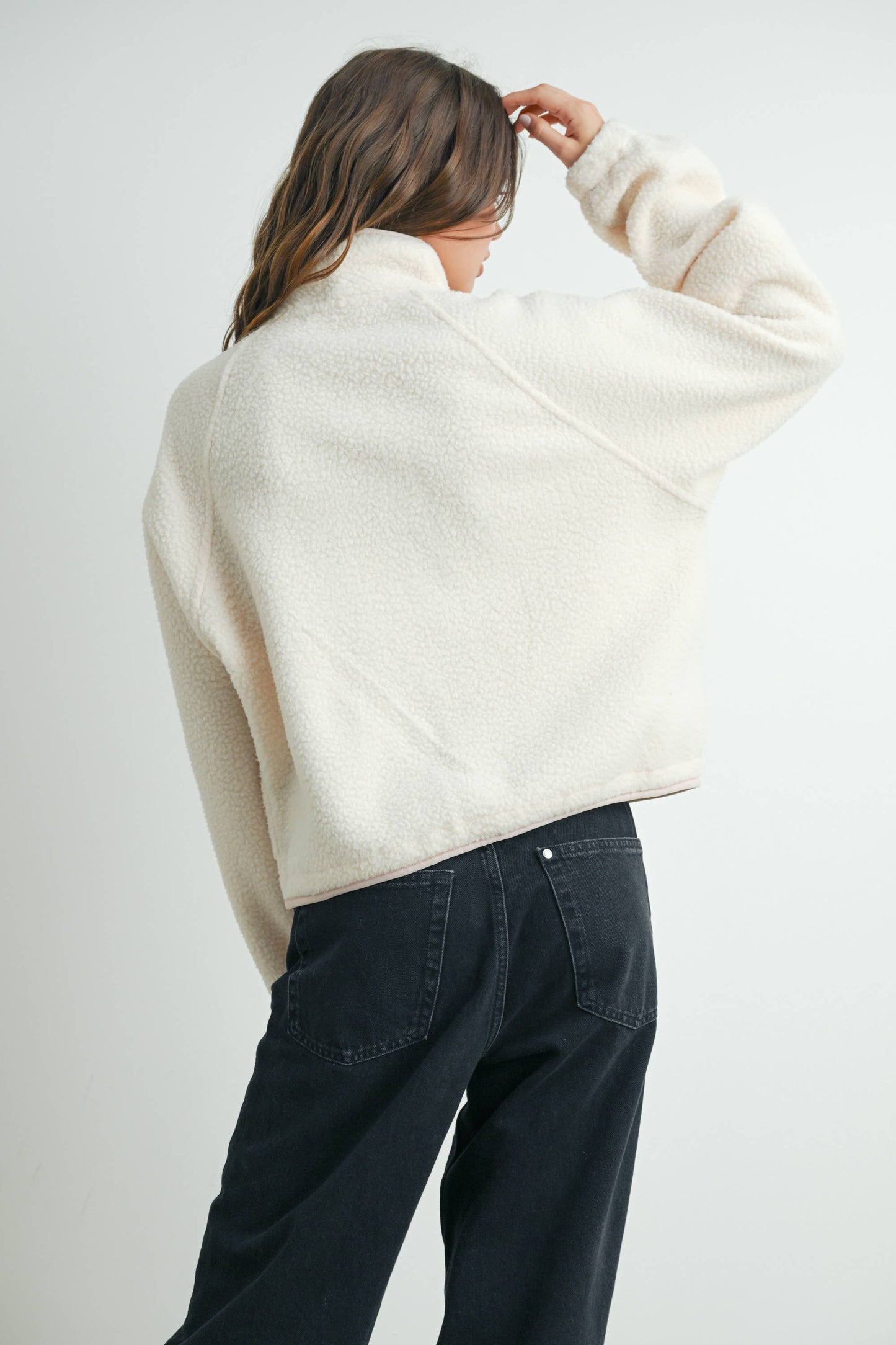 Fleece Button Up- Ivory