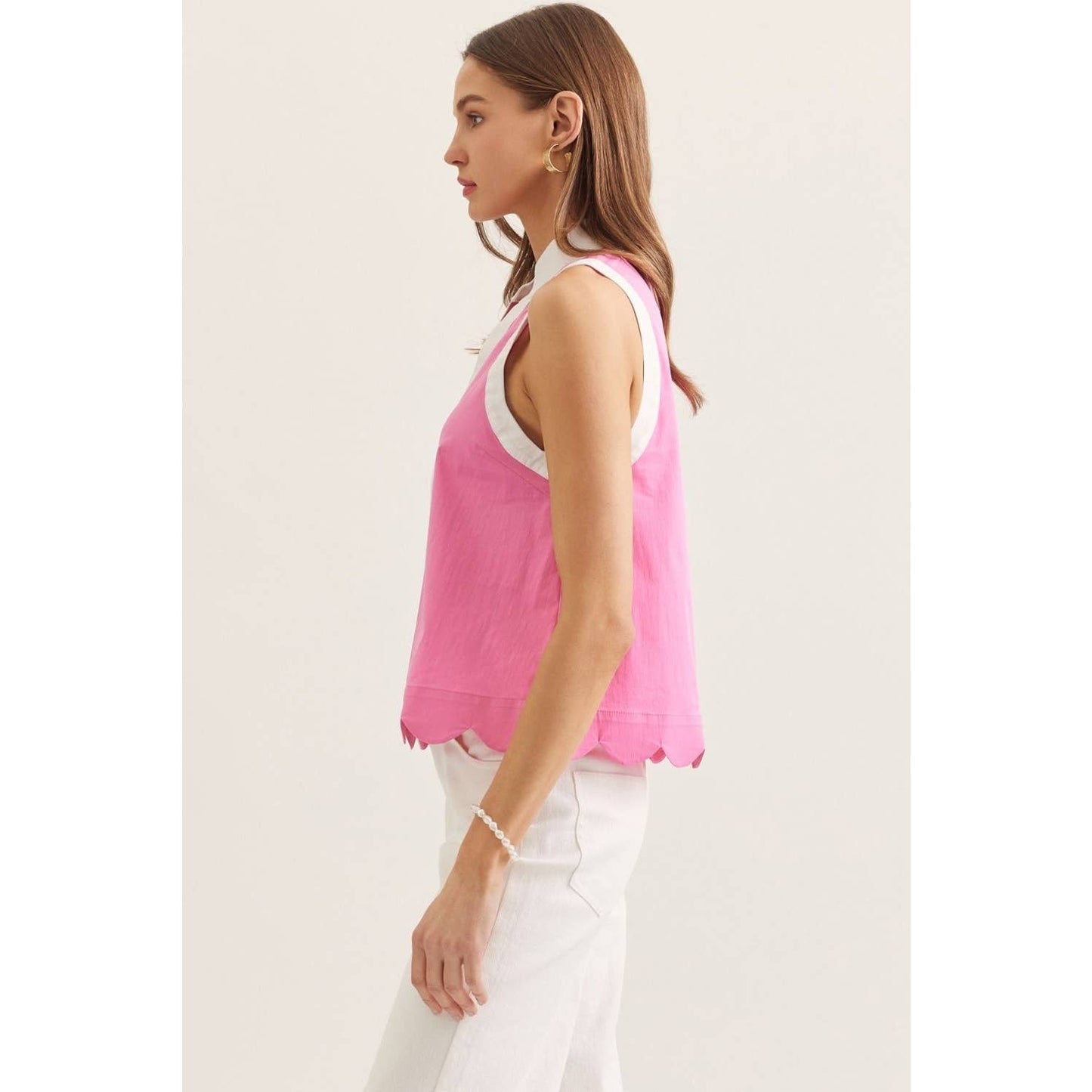 Solid sleeveless top: BLACK