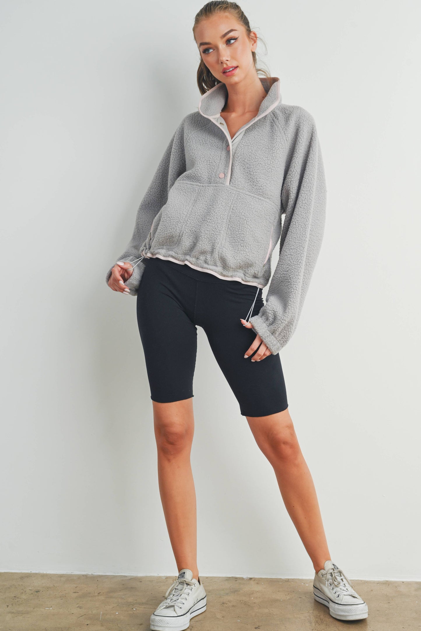 Fleece Button Up- Ivory