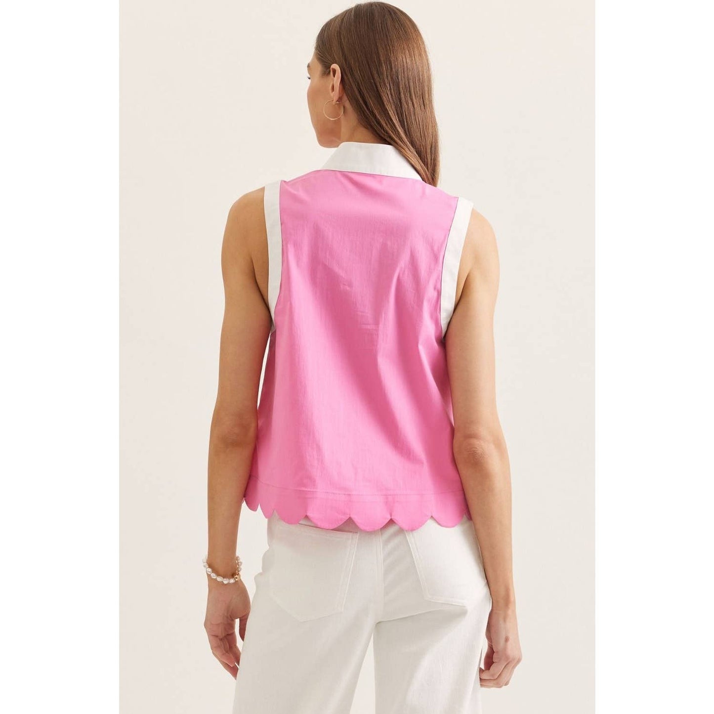 Solid sleeveless top: BLACK