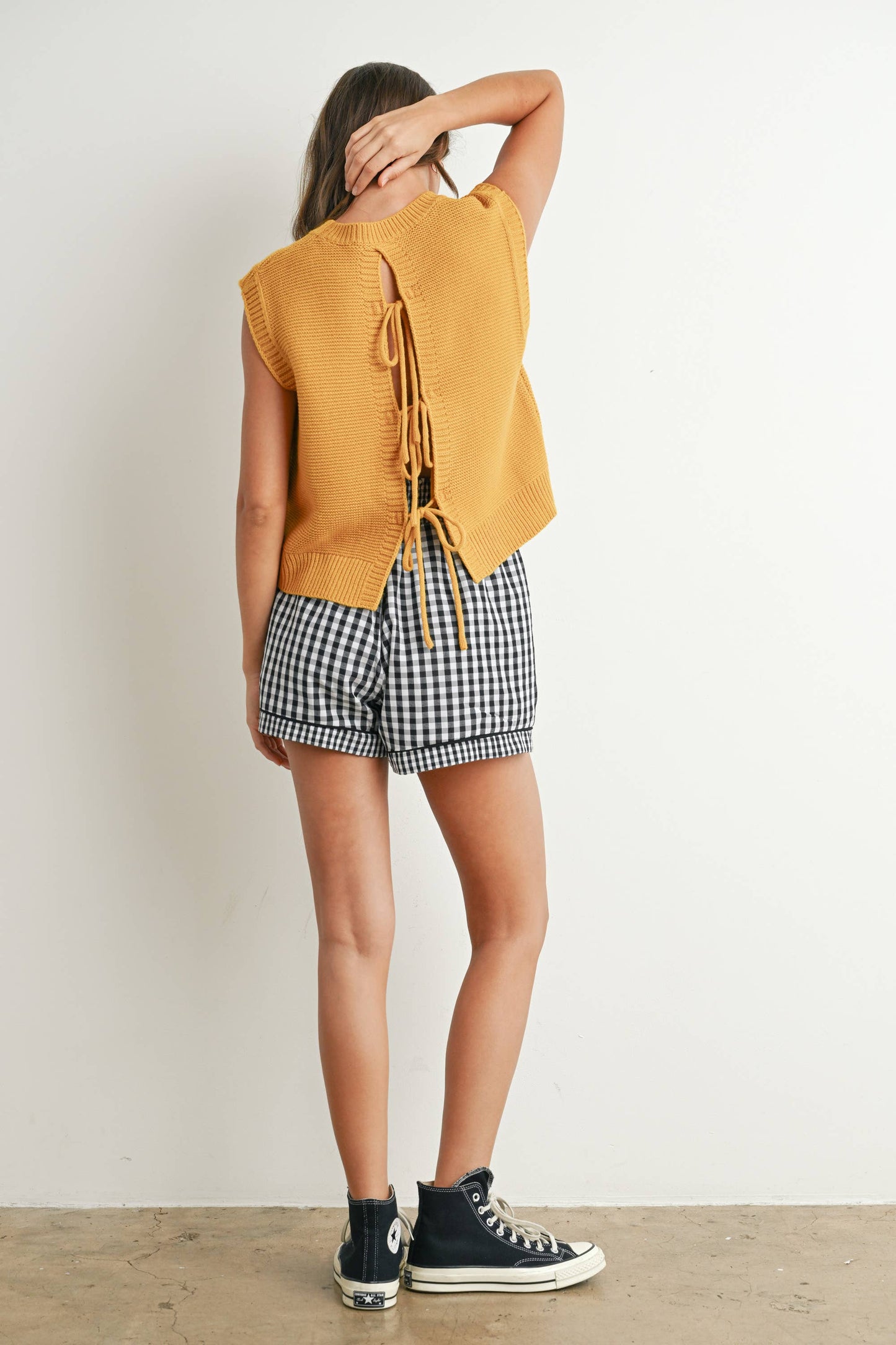 Plain Knitted Top - Navy