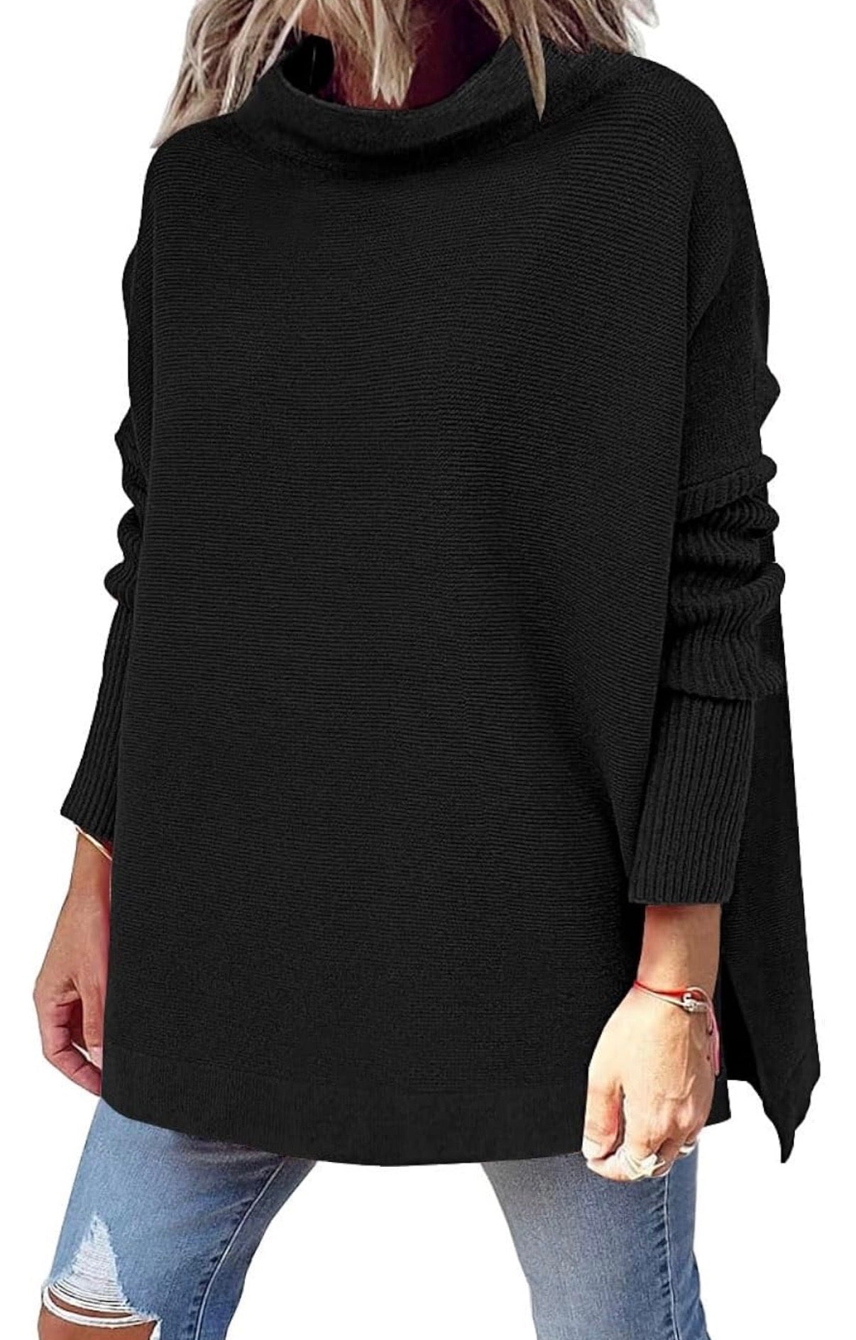 Oversized Mock Turtle Neck Sweater