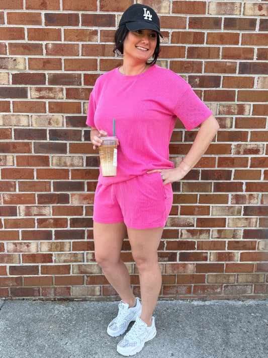 Ribbed loungewear short sleeve