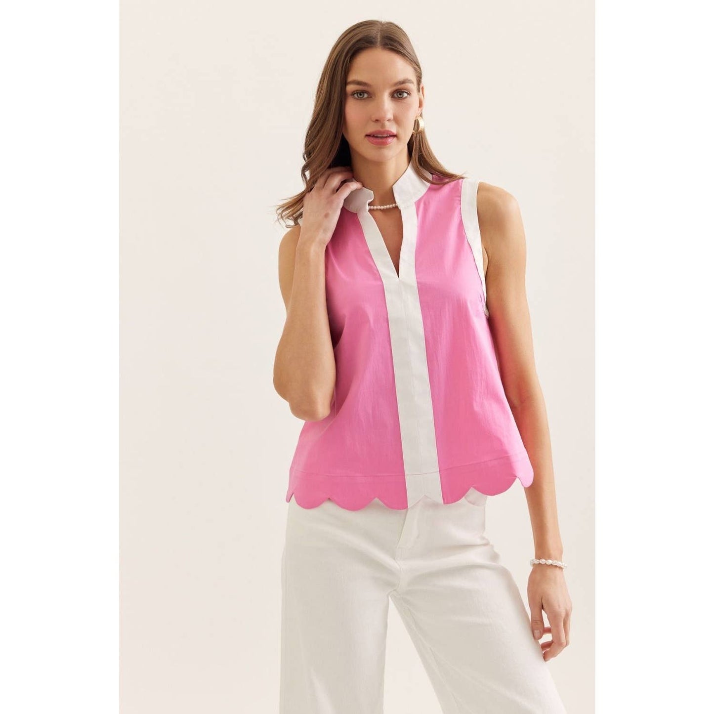 Solid sleeveless top: BLACK