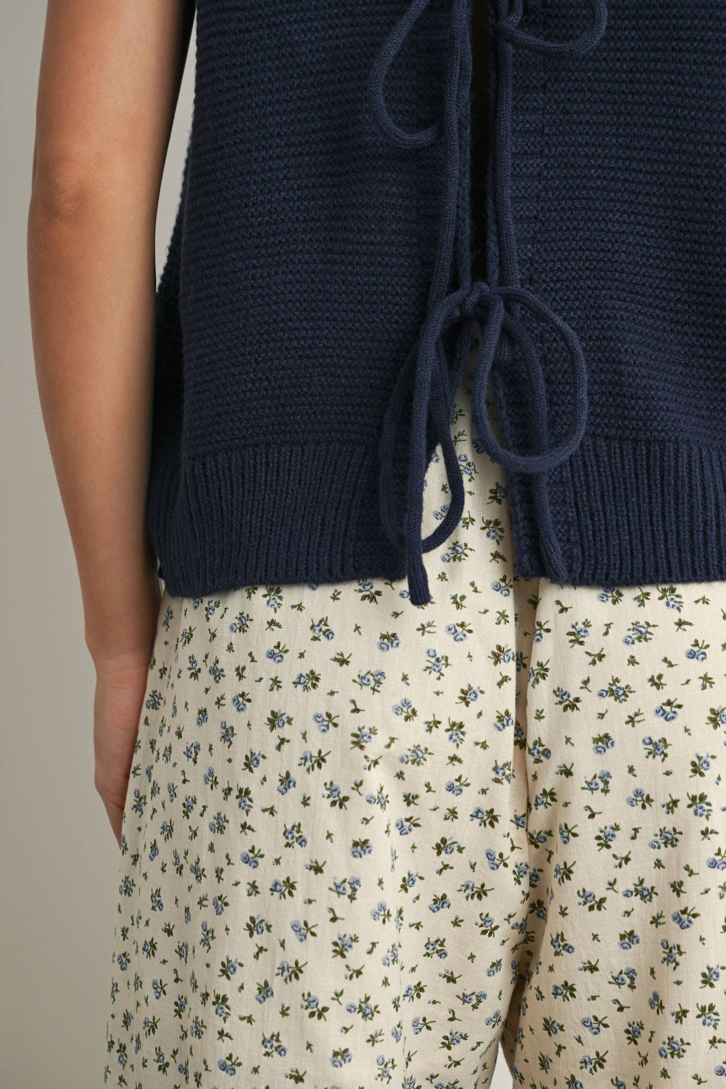 Plain Knitted Top - Navy