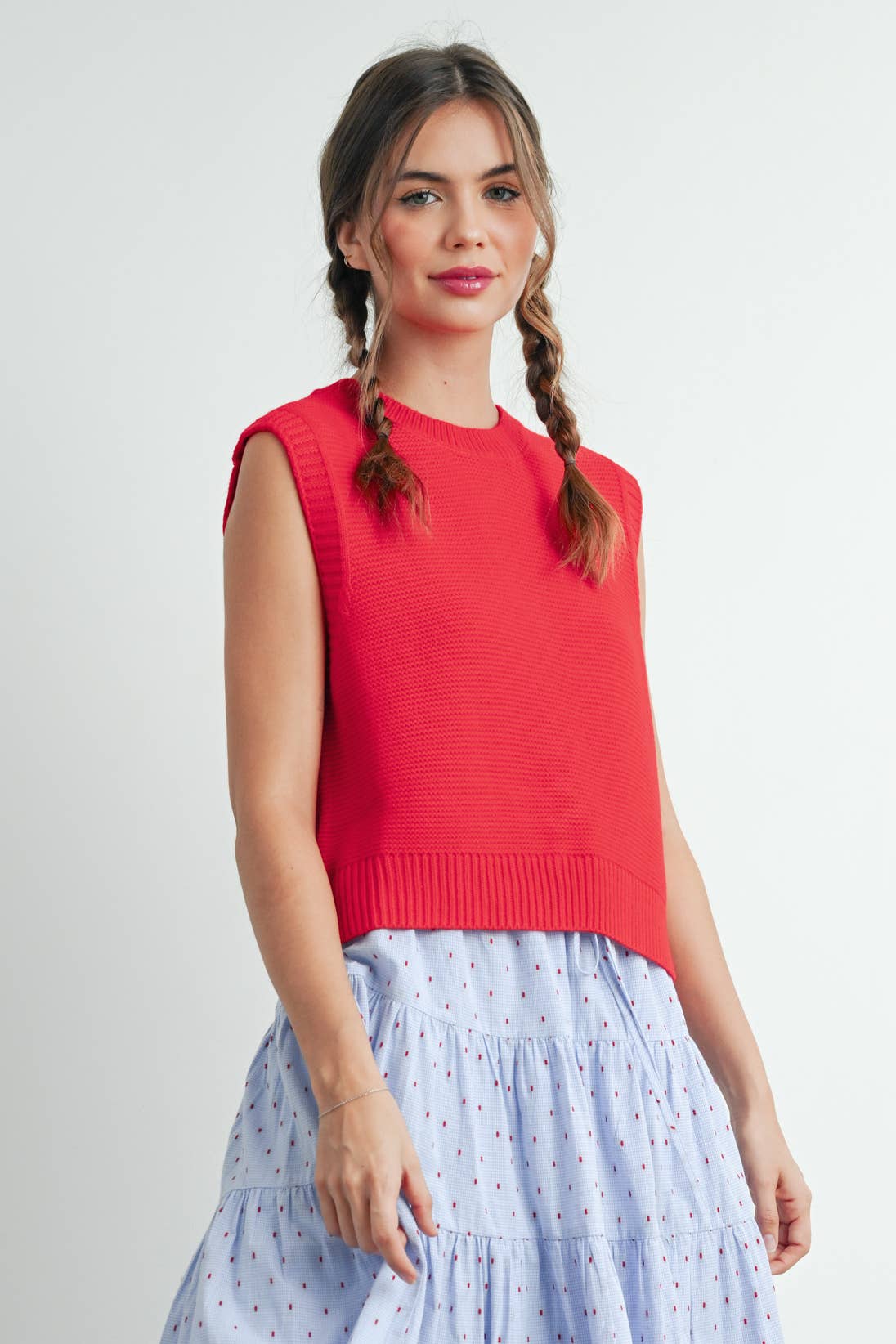Plain Knitted Top - Navy