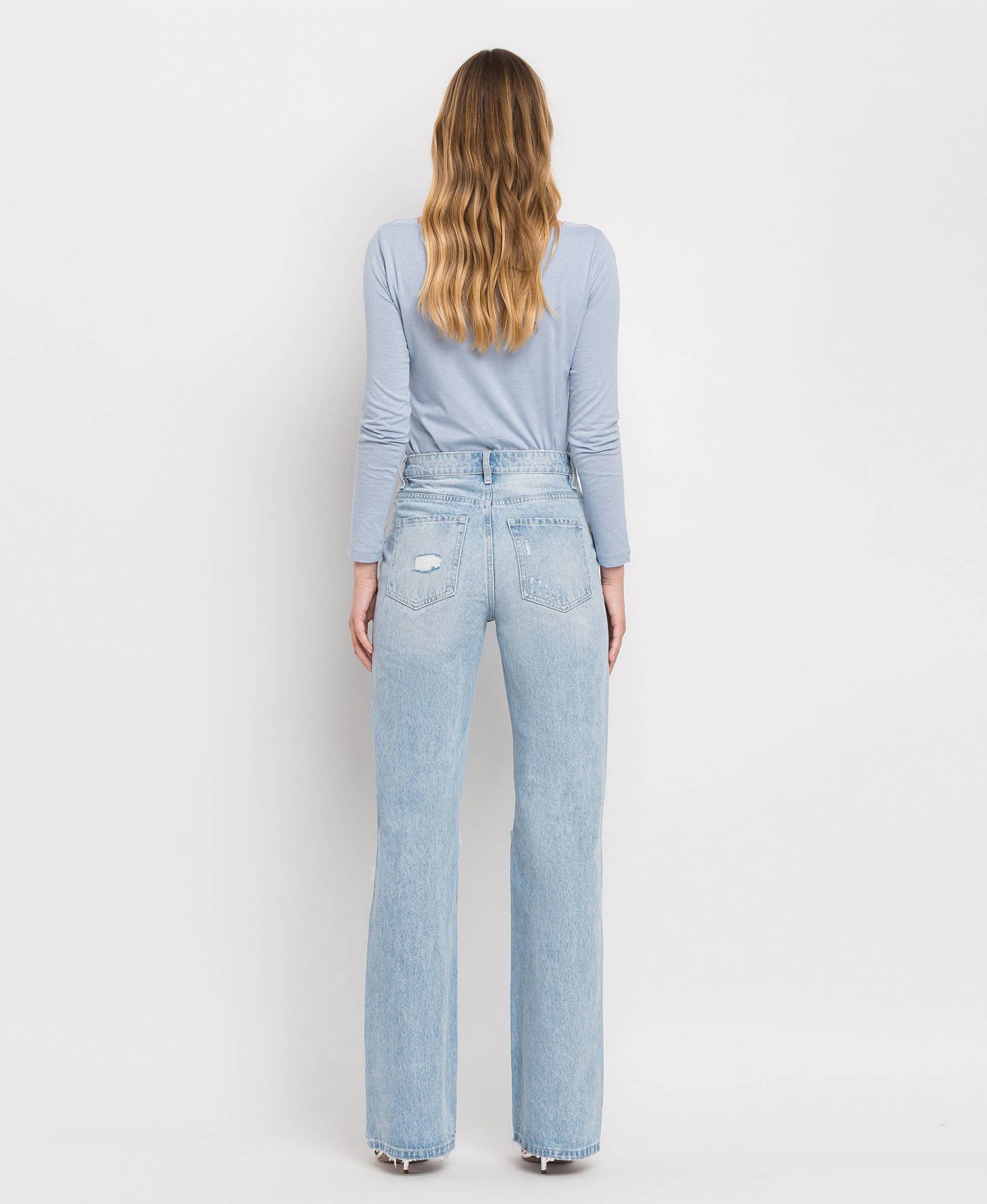 90'S VINTAGE SUPER HIGH RISE FLARE JEANS: SUNNY PLAINS